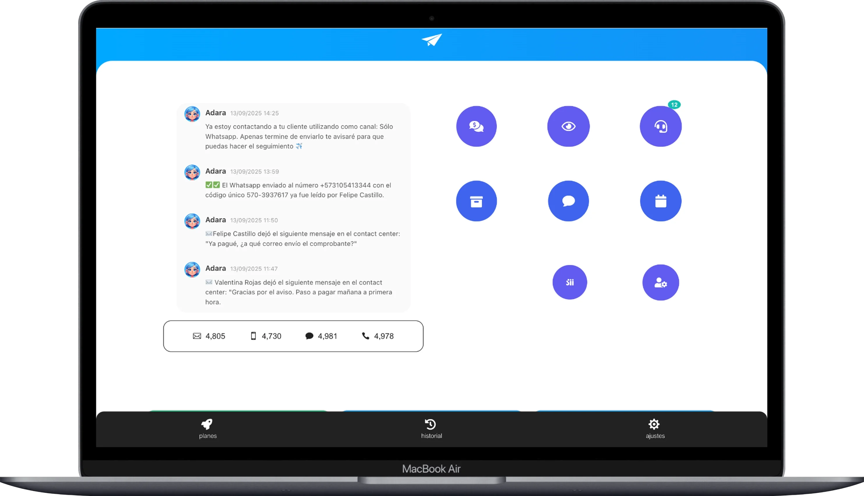 Dashboard principal AvisoCobro